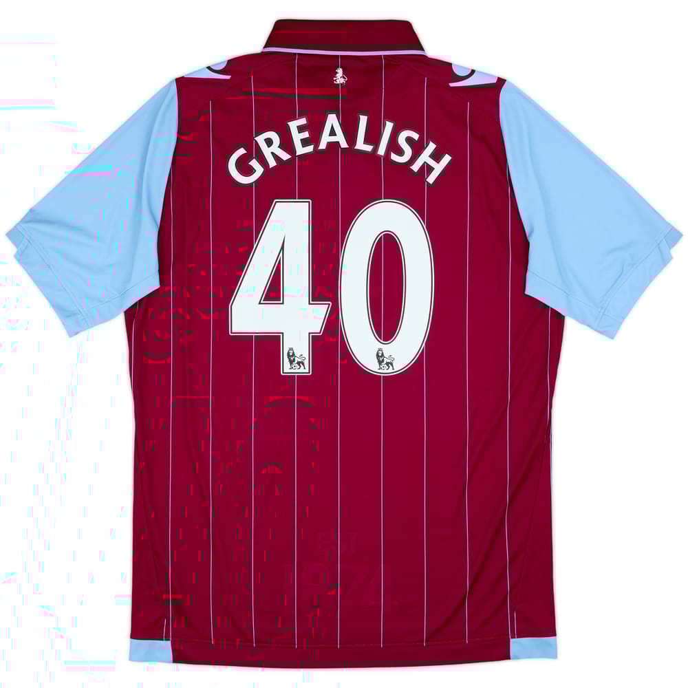 2014-15 Aston Villa Home Shirt Grealish #40 - 8/10 - (XL)