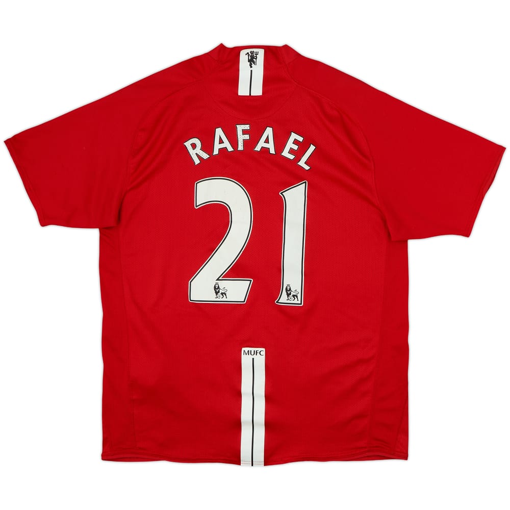 2007-09 Manchester United Home Shirt Rafael #21 - 6/10 - (S)