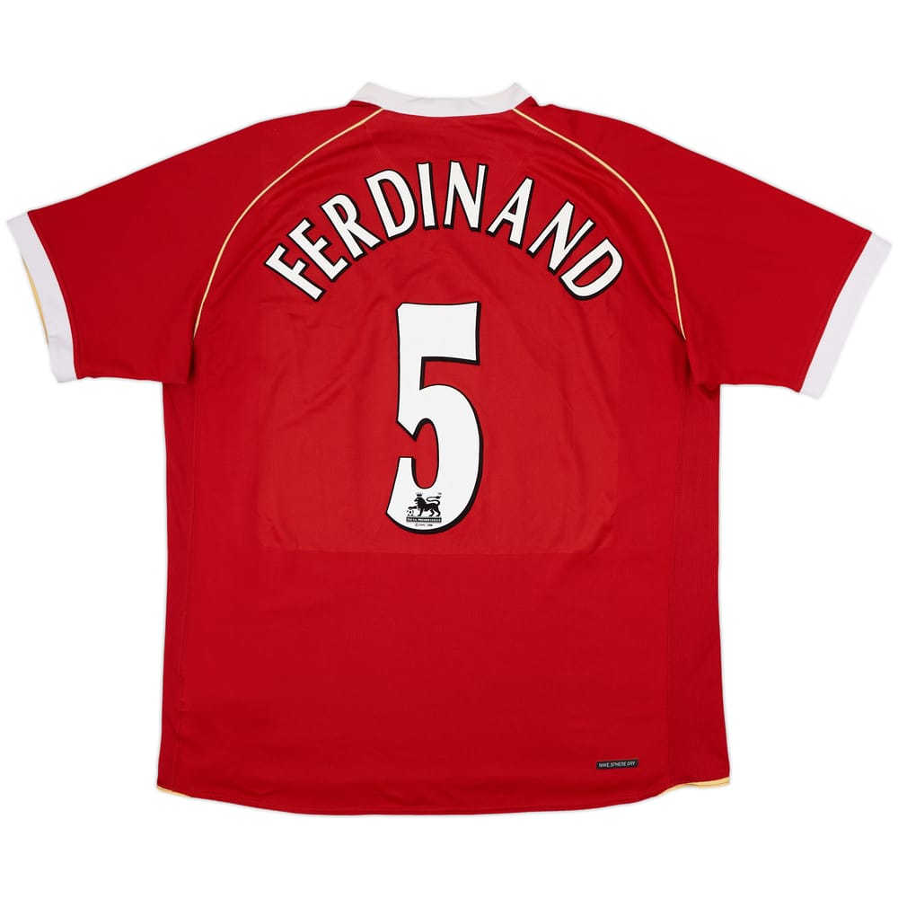 2006-07 Manchester United Home Shirt Ferdinand #5 - 7/10 - (XL)