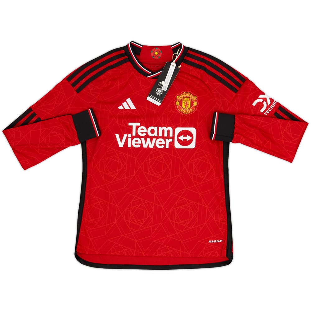 2023-24 Manchester United Home L/S Shirt (M.Boys)