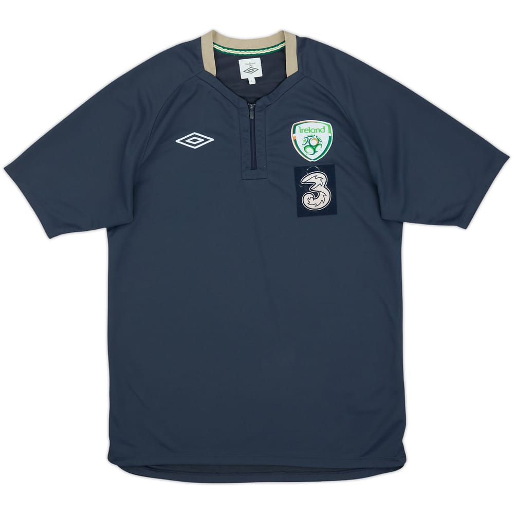 2010-11 Ireland Umbro Player Issue 1/4 Zip Polo Shirt - 8/10 - (L)