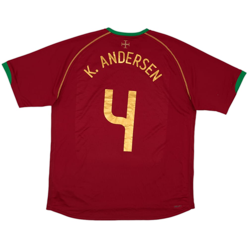 2006-08 Portugal Home Shirt K. Andersen #4 - 7/10 - (XL)