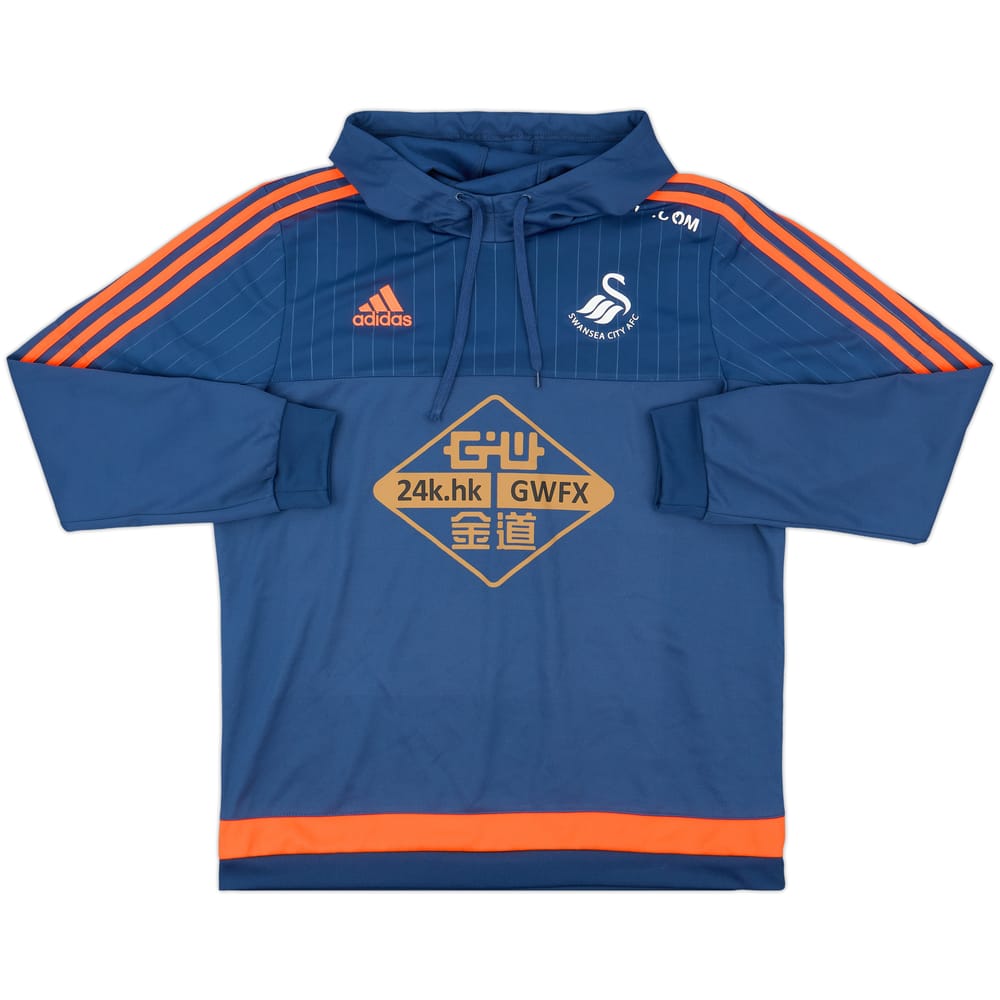 2015-16 Swansea adidas Hooded Sweat Top - 7/10 - (L)