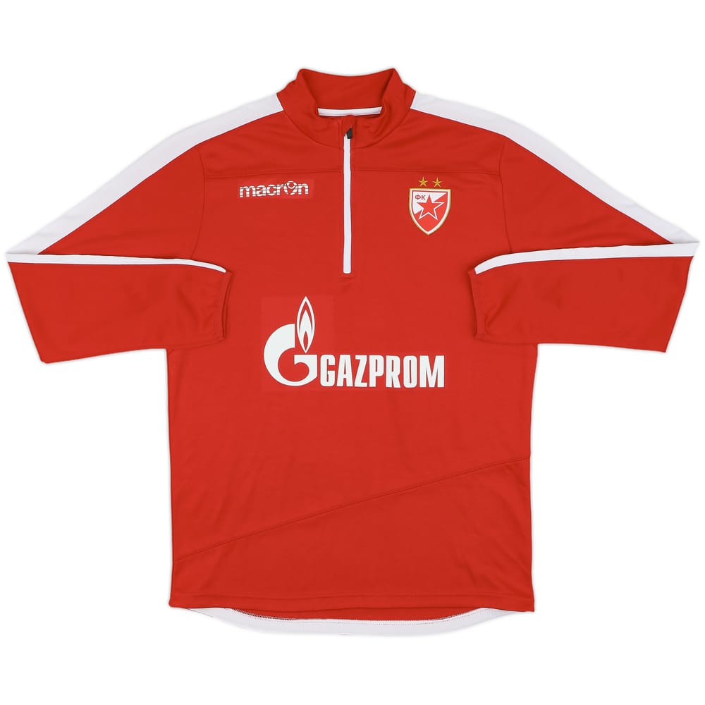 2017-18 Red Star Belgrade Macron 1/4 Zip Training Top - 9/10 - (XL)