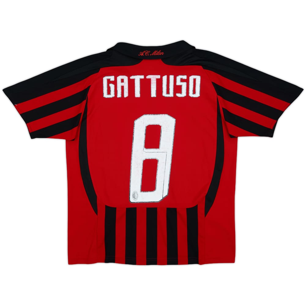 2007-08 AC Milan Home Shirt Gattuso #8 - 3/10 - (L.Boys)