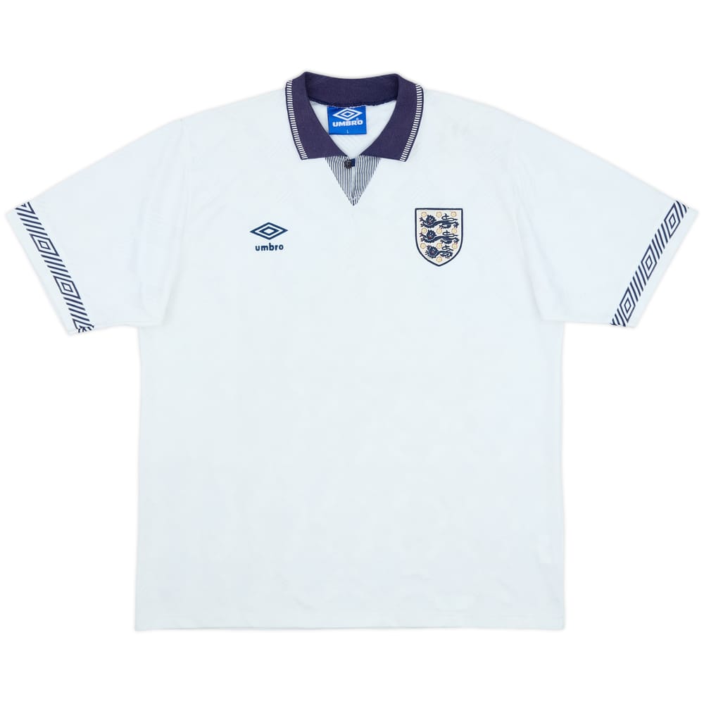 1990-92 England Home Shirt - 8/10 - (L)