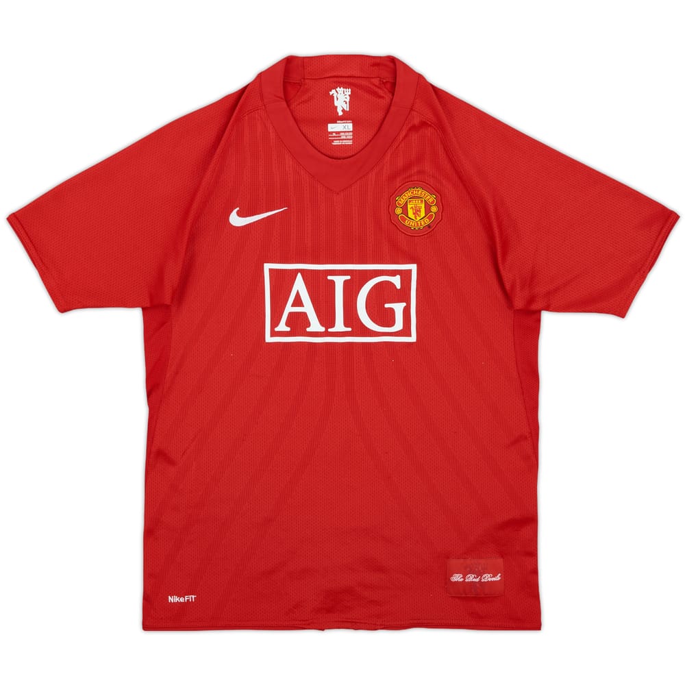 2007-09 Manchester United Home Shirt - 5/10 - (XL.Boys)