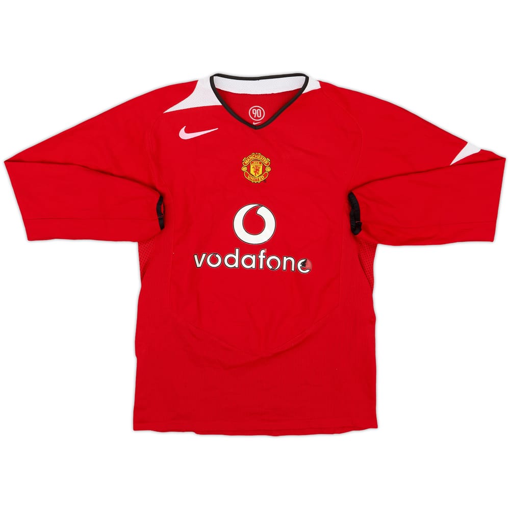 2004-06 Manchester United Home L/S Shirt - 4/10 - (L.Boys)