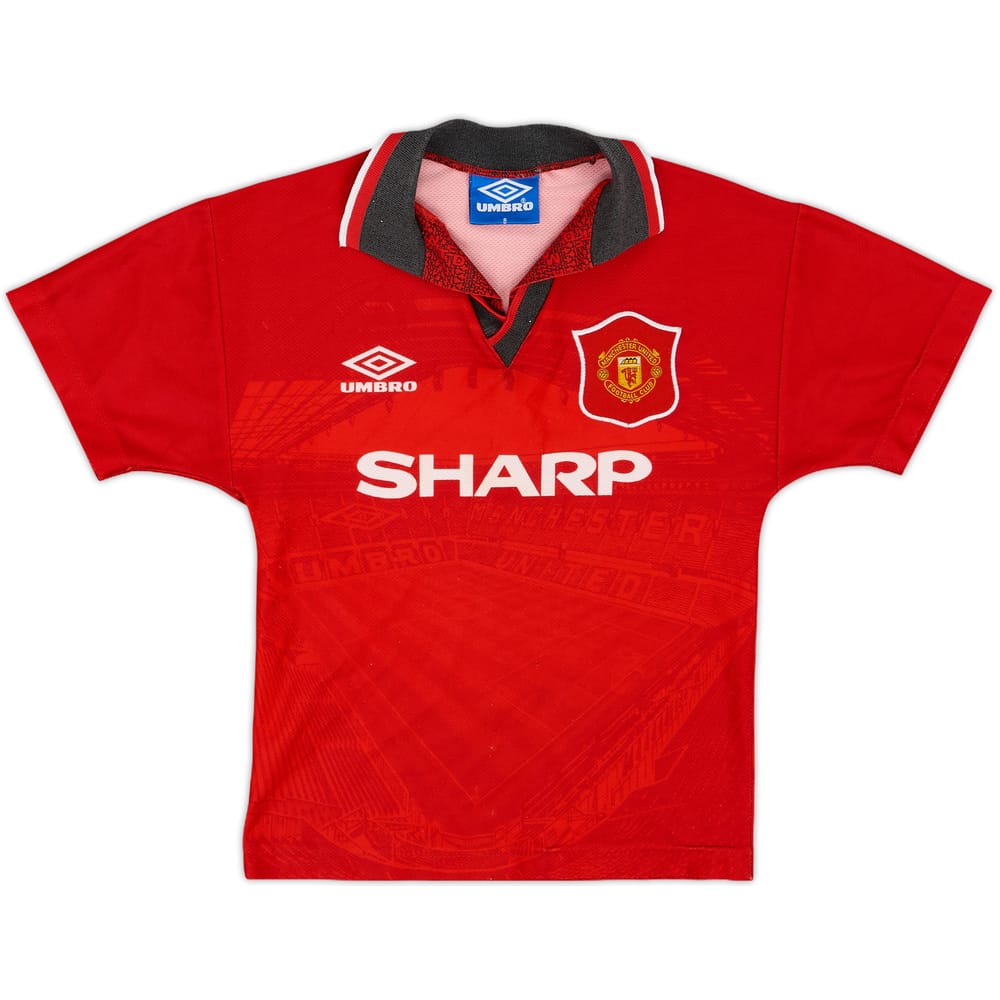 1994-96 Manchester United Home Shirt - 8/10 - (S.Boys)