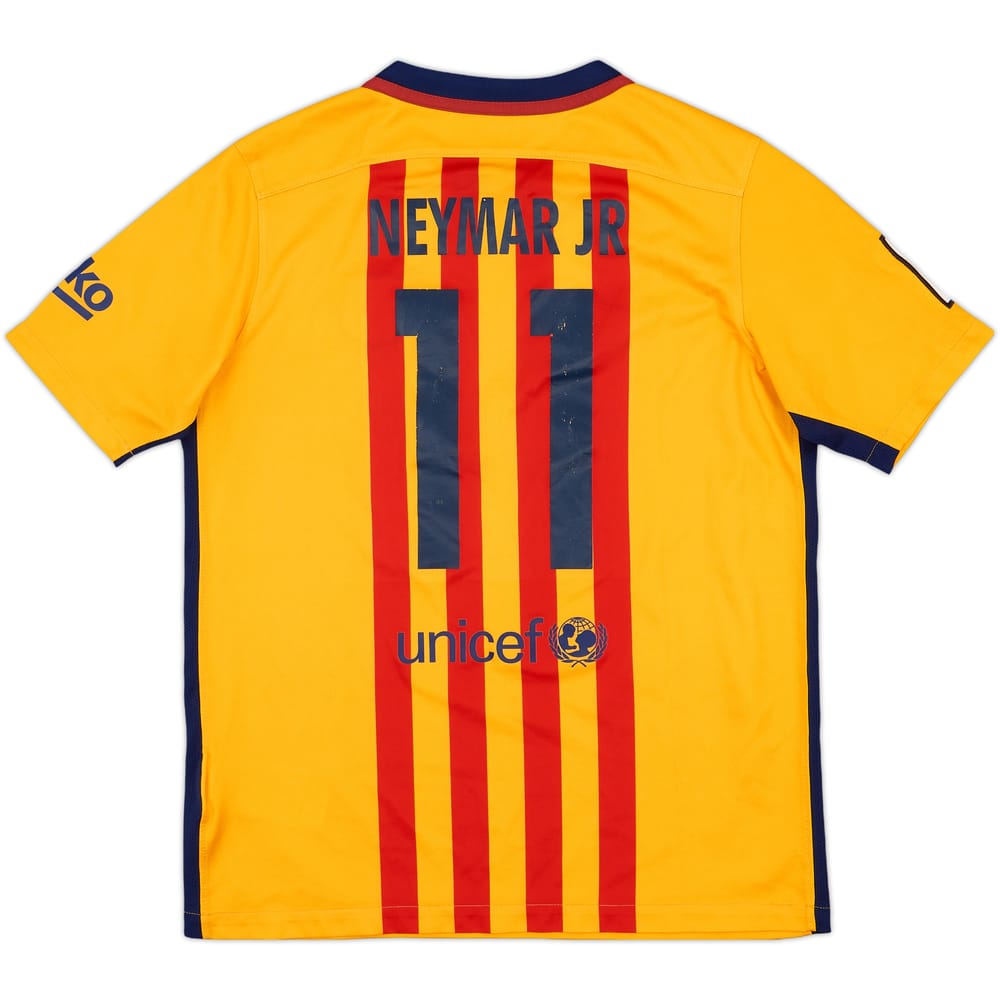 2015-16 Barcelona Away Shirt Neymar Jr #11 - 6/10 - (XL.Boys)