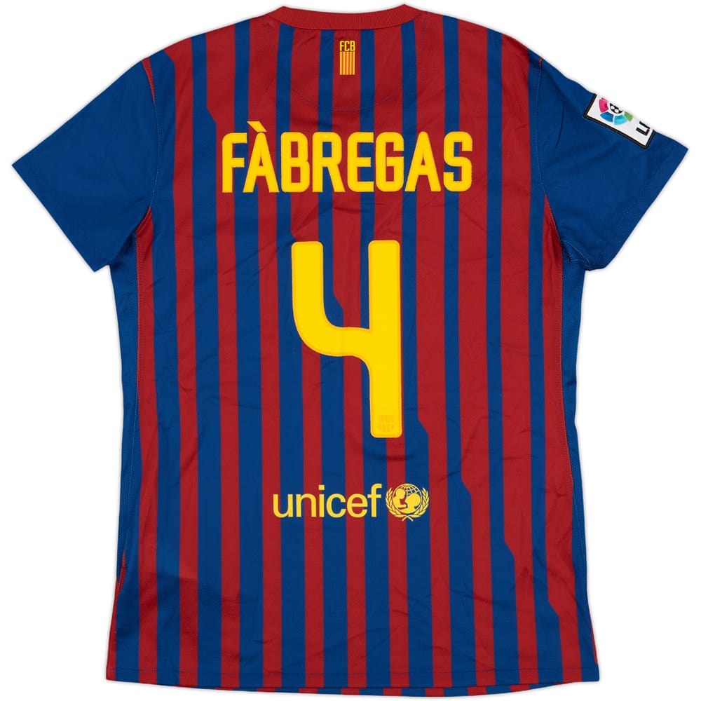 2011-12 Barcelona Home Shirt Fabregas #4 - 9/10 - (Women's M)