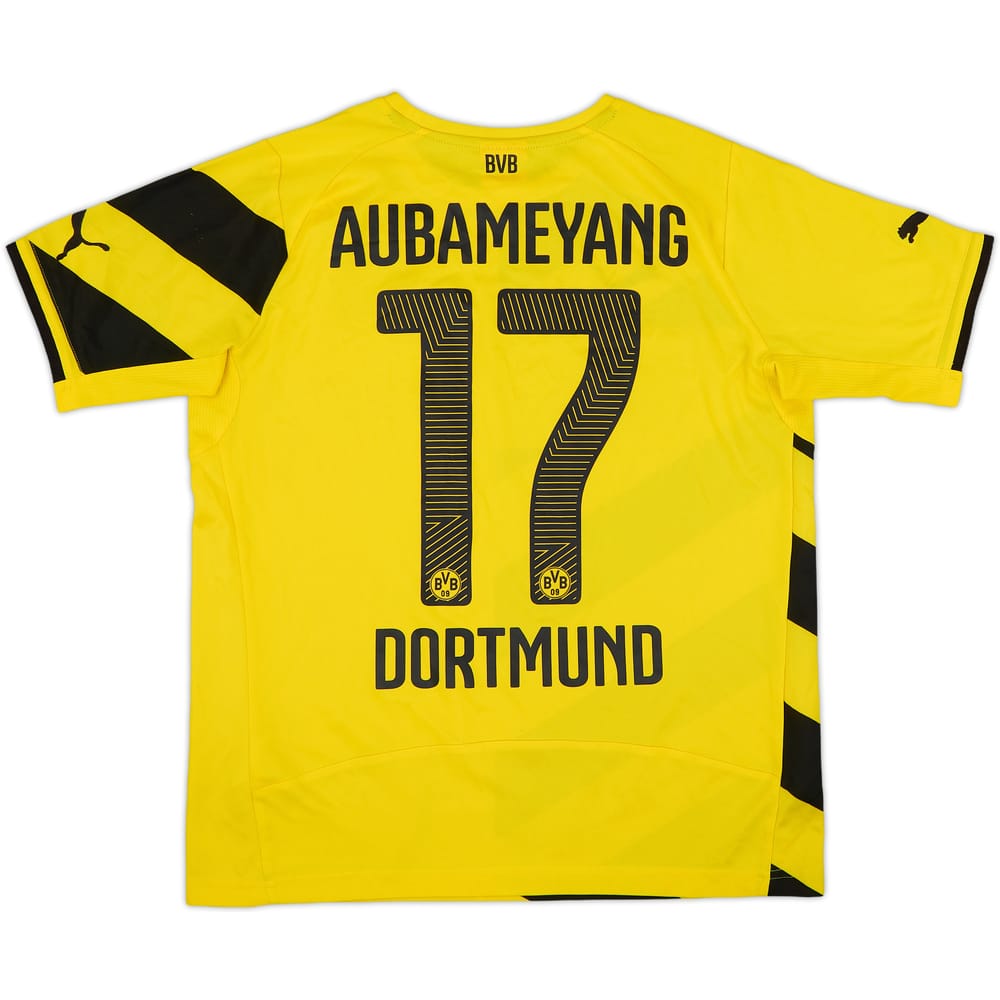 2014-15 Borussia Dortmund Home Shirt Aubameyang #17 - 8/10 - (XL.Boys)