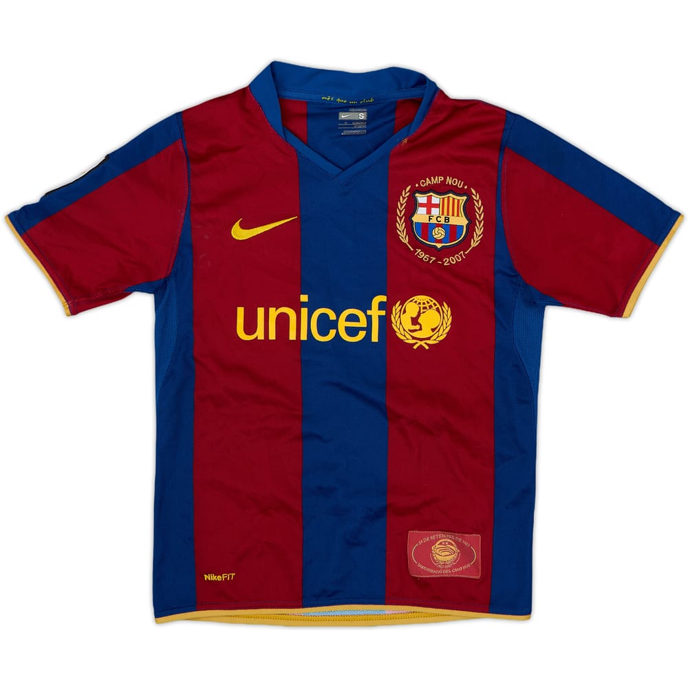 2007-08 Barcelona Home Shirt - 8/10 - (S.Boys)