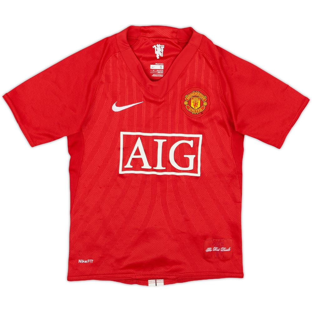 2007-09 Manchester United Home Shirt - 8/10 - (S.Boys)