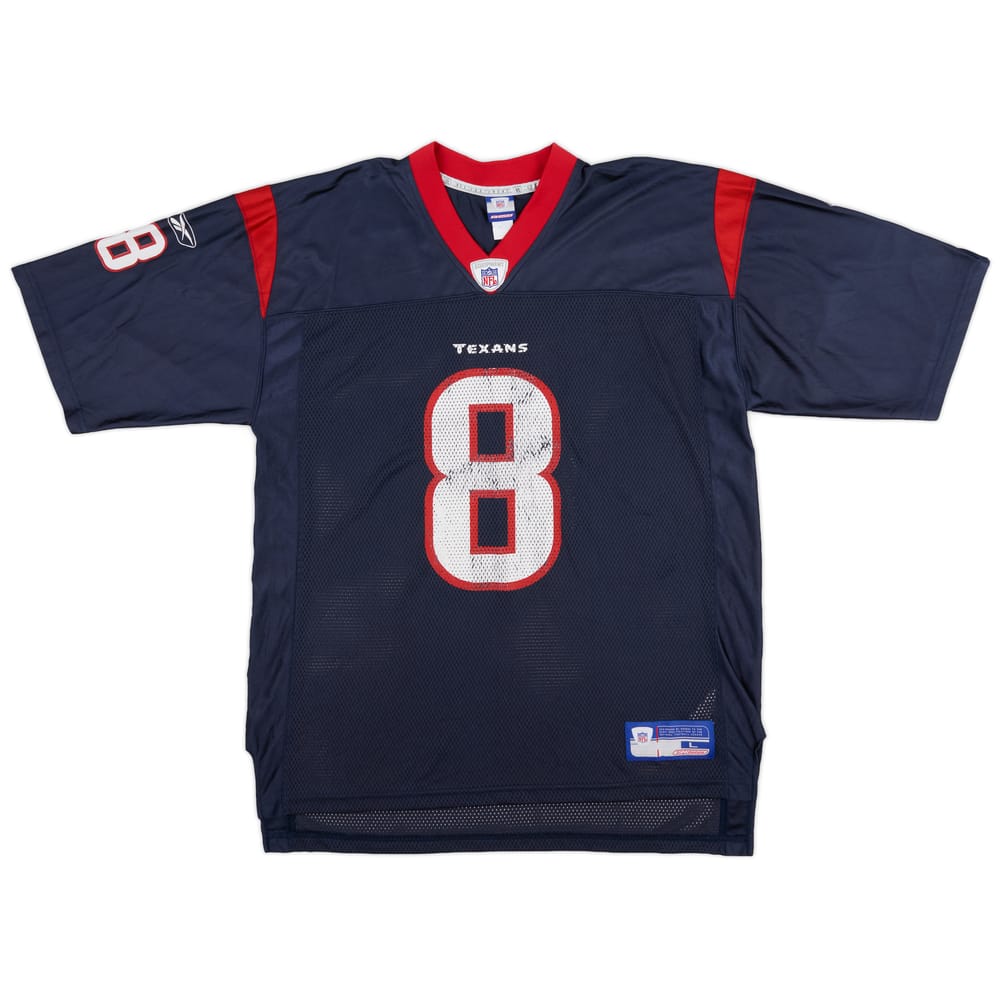 2002-04 Houston Texans Carr #8 Reebok On Field Home Jersey (Good) L