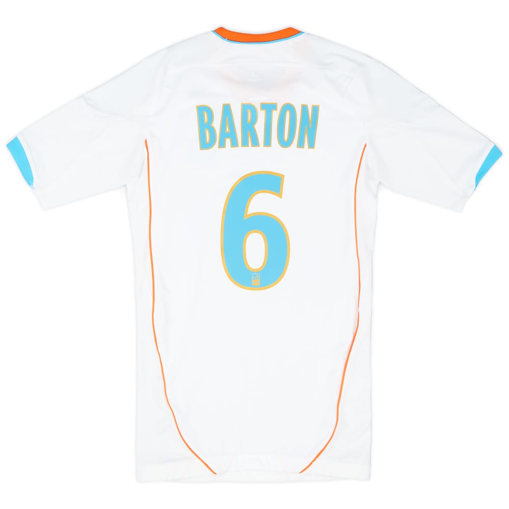2012-13 Olympique Marseille Player Issue Techfit Home Shirt Barton #6 - 10/10 - (M)