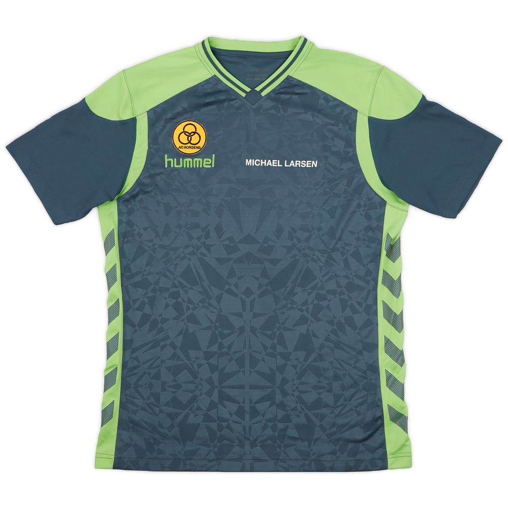 2017-18 AC Horsens Staff Issue Hummel Training Shirt 'Michael Larsen' - 8/10 - (L)