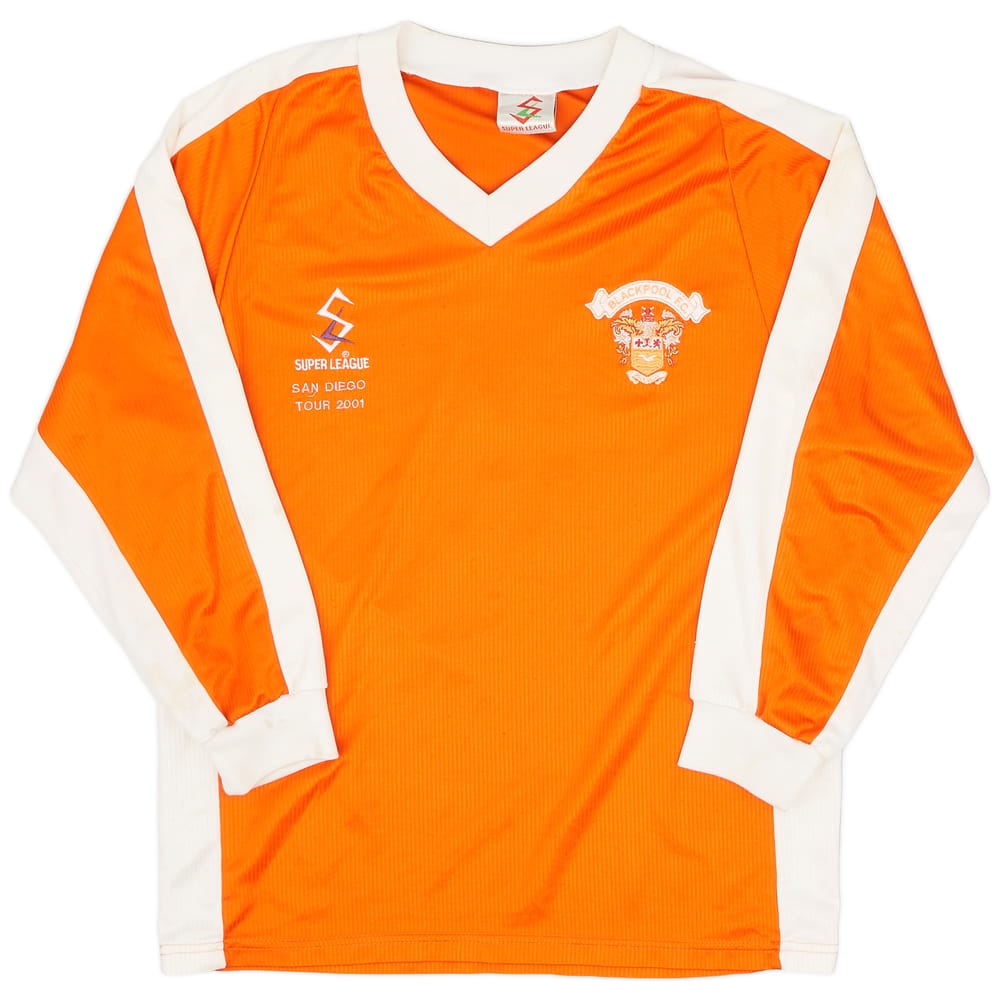 1999-01 Blackpool 'San Diego Tour 2001' L/S Home Shirt #5 - 7/10 - (XL.Boys)