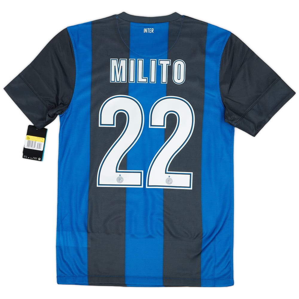 2012-13 Inter Milan Home Shirt Milito #22 (S)