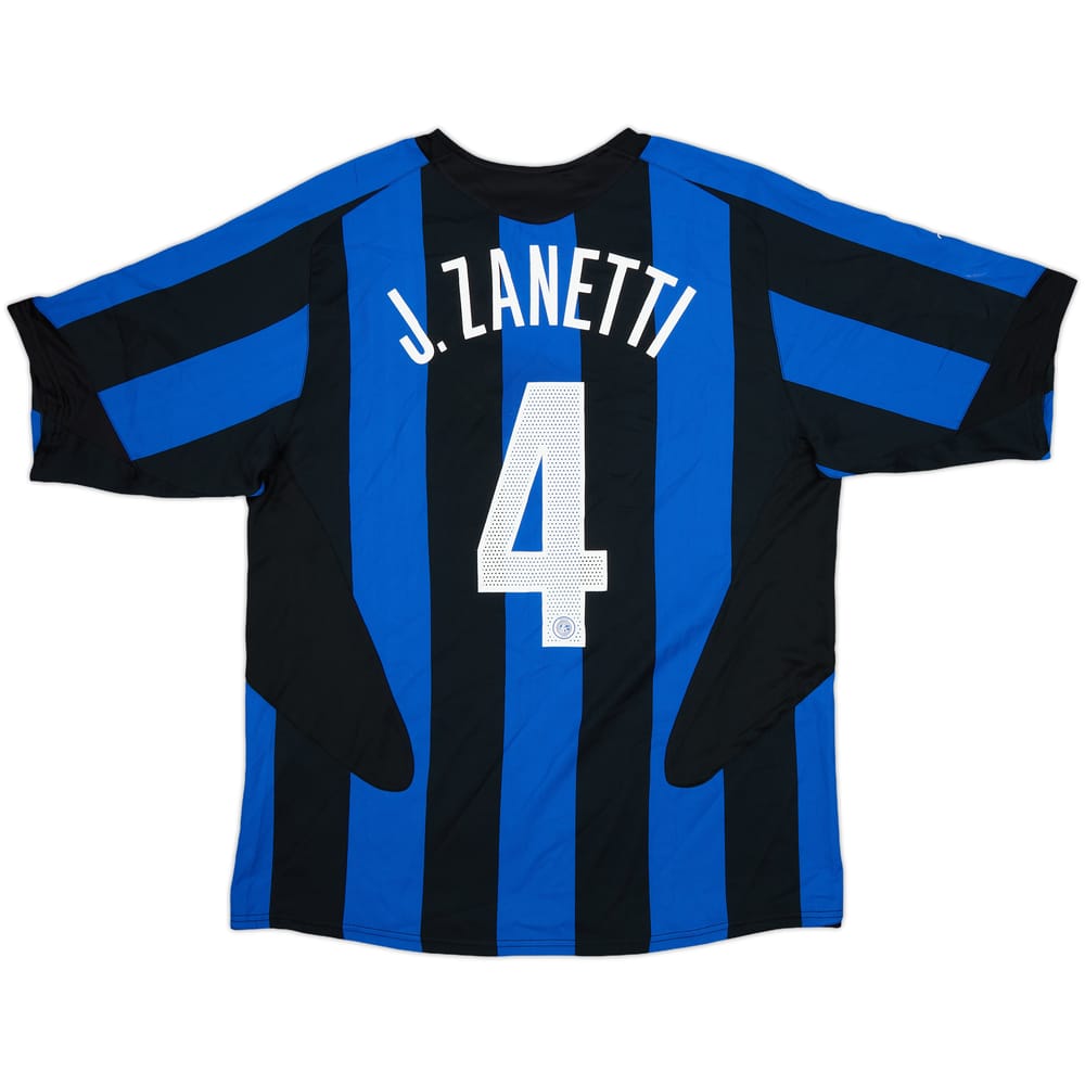 2005-06 Inter Milan Home Shirt J.Zanetti #4 - 9/10 - (L)