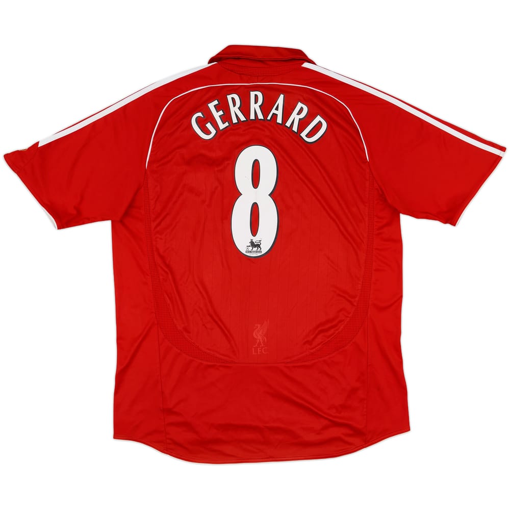 2006-08 Liverpool Home Shirt Gerrard #8 - 7/10 - (XL)