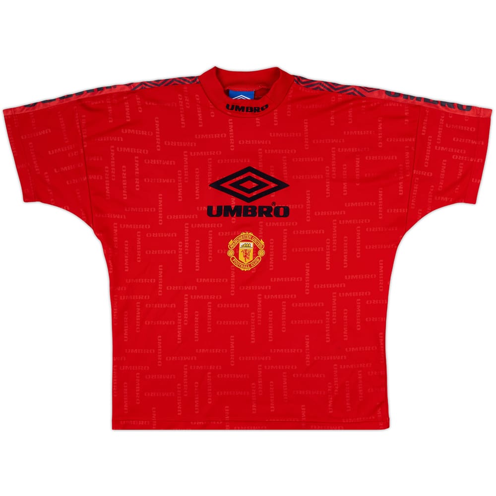1994-96 Manchester United Umbro Training Shirt - 8/10 - (XL)