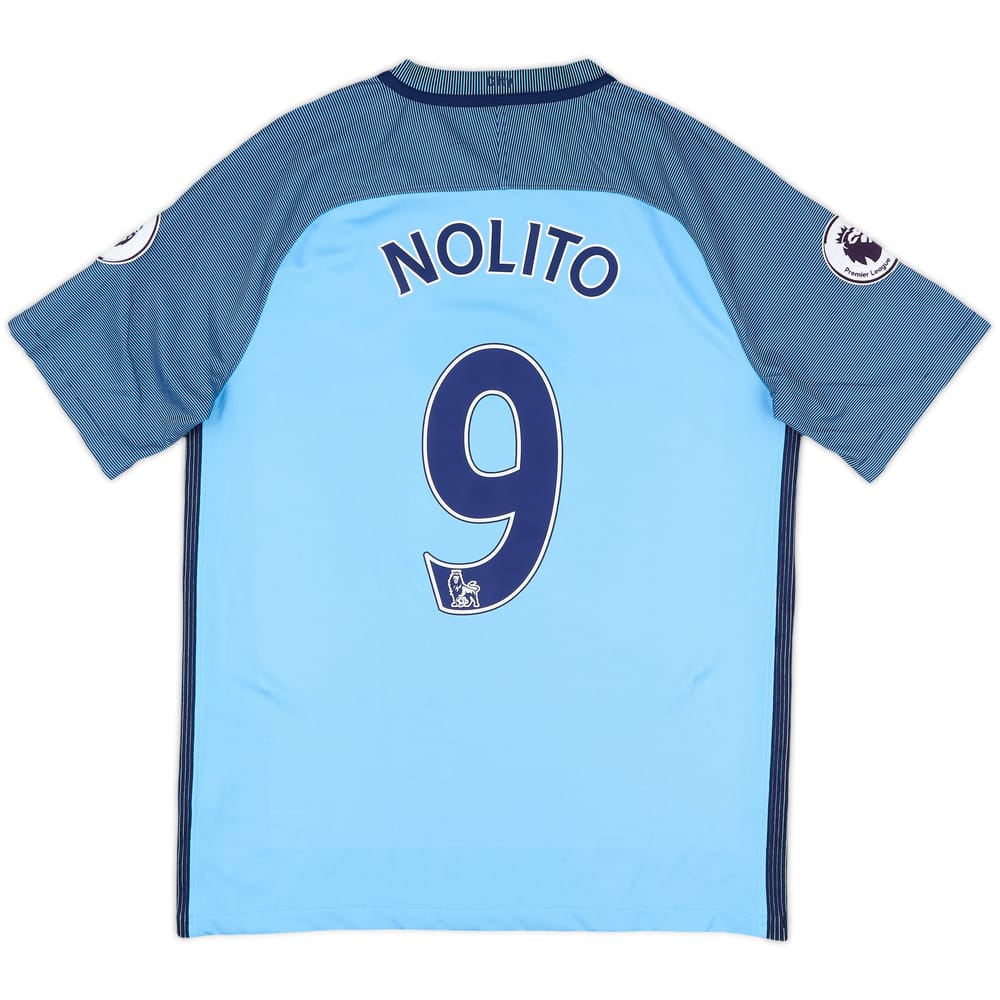 2016-17 Manchester City Home Shirt Nolito #9 - 8/10 - (M)