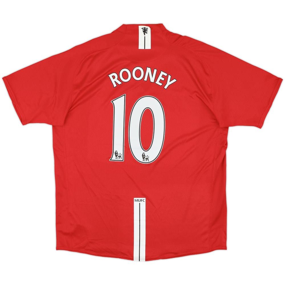 2007-09 Manchester United Home Shirt Rooney #10 - 7/10 - (XL)