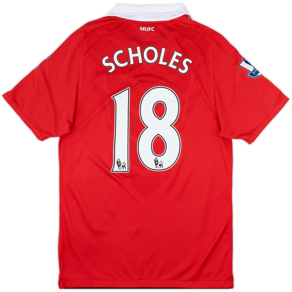 2010-11 Manchester United Home Shirt Scholes #18 - 8/10 - (S)