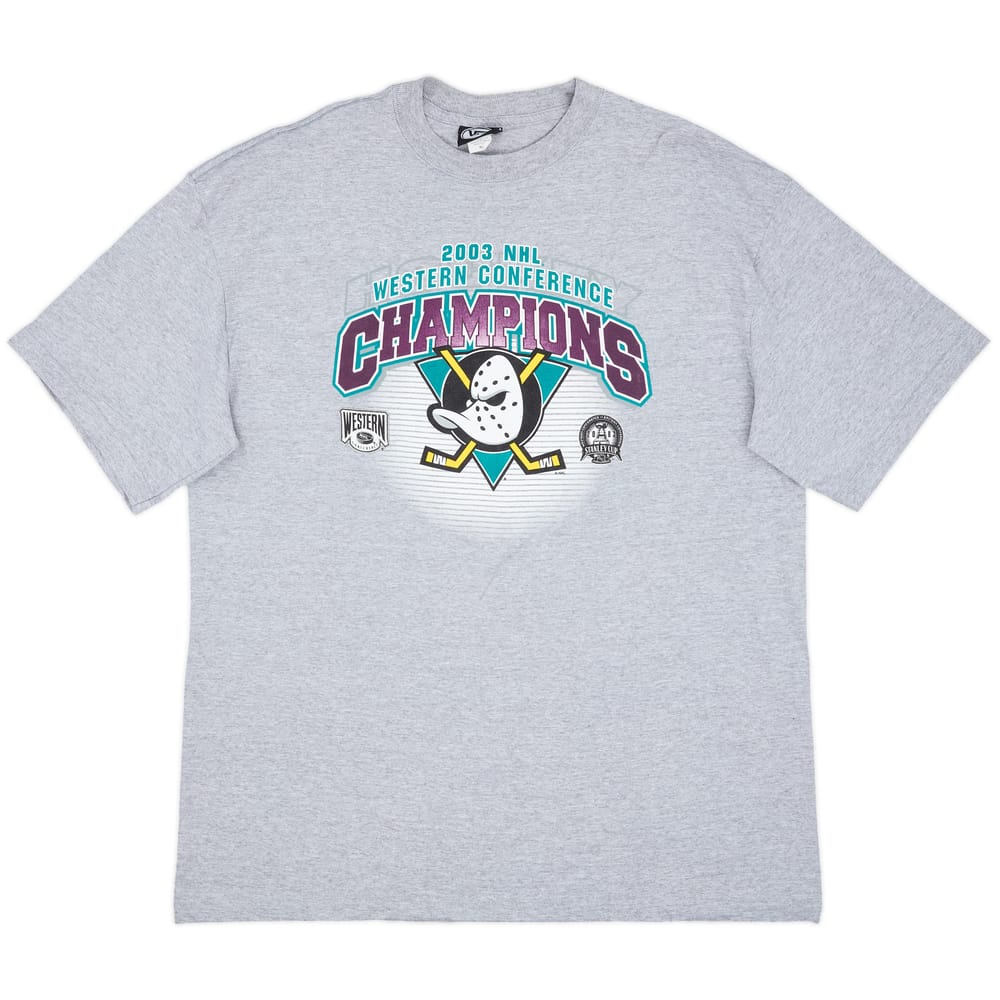 2003 Mighty Ducks of Anaheim Western Conference Champions Vans Tee - 9/10 - (XL)