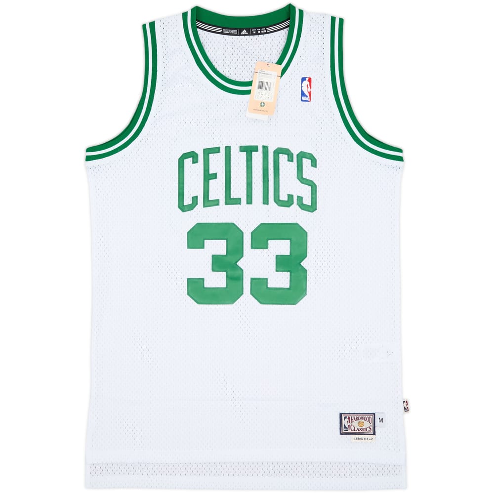 1985-86 Boston Celtics Bird #33 adidas Hardwood Classics Swingman Home Jersey (M)