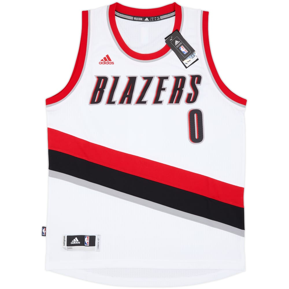 2014-17 Portland Trail Blazers Lillard #0 adidas Swingman Home Jersey (L)