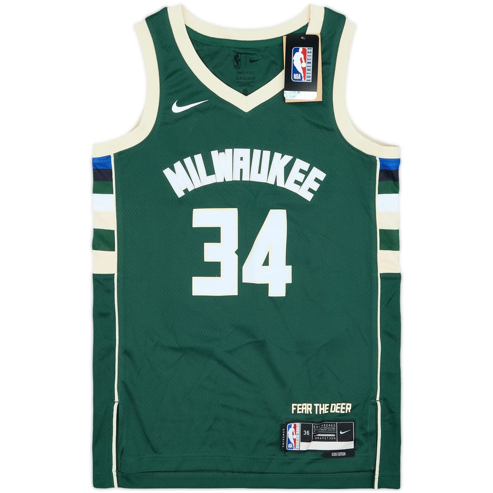 2017-25 Milwaukee Bucks Antetokounmpo #34 Nike Swingman Away Jersey (XS)