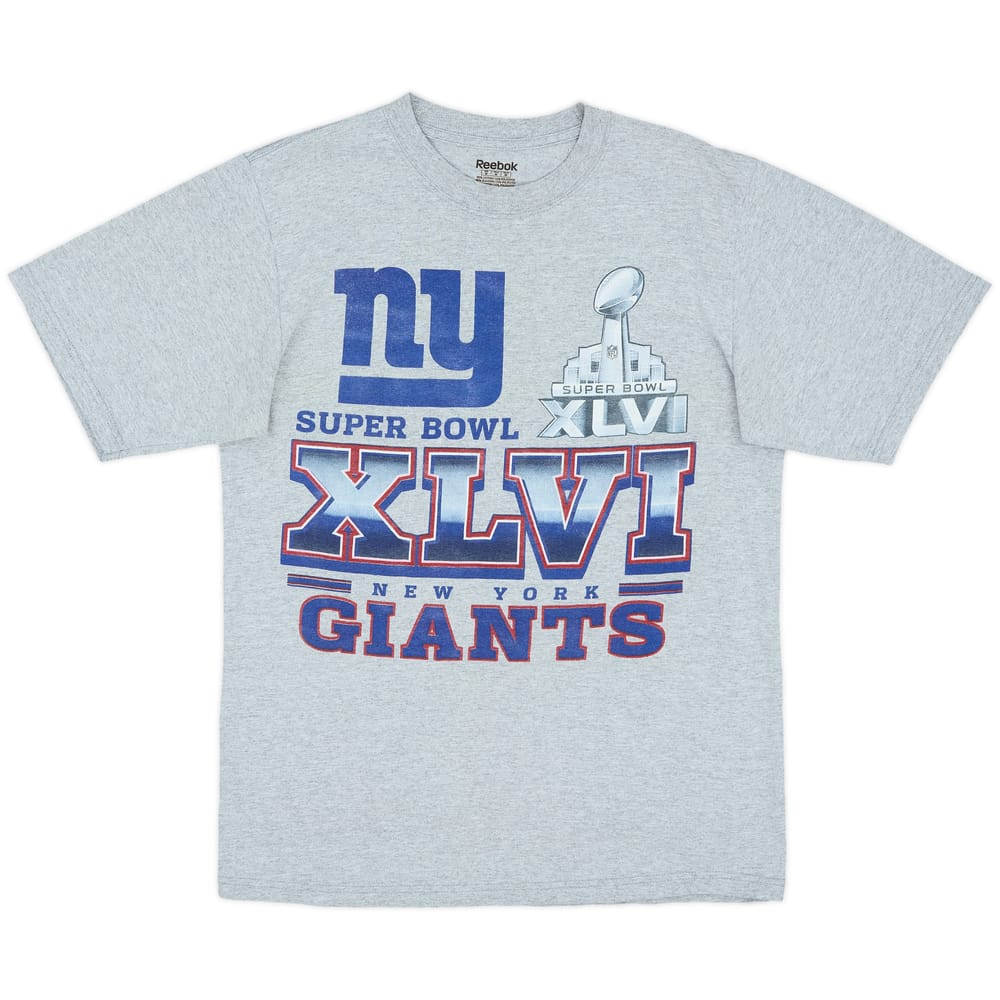 2012 New York Giants Super Bowl XLVI Reebok Tee - 8/10 - (M)