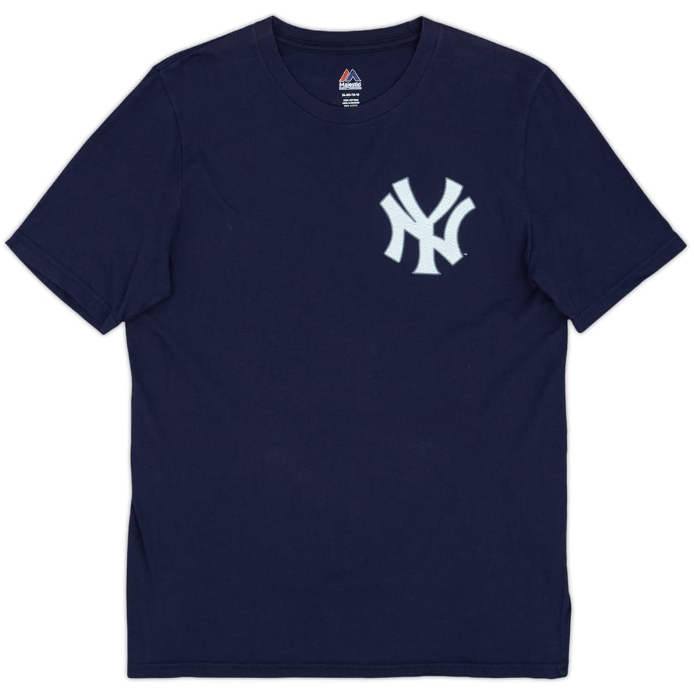 2014 New York Yankees Captain #2 Majestic Tee - 6/10 - (XL.Boys)
