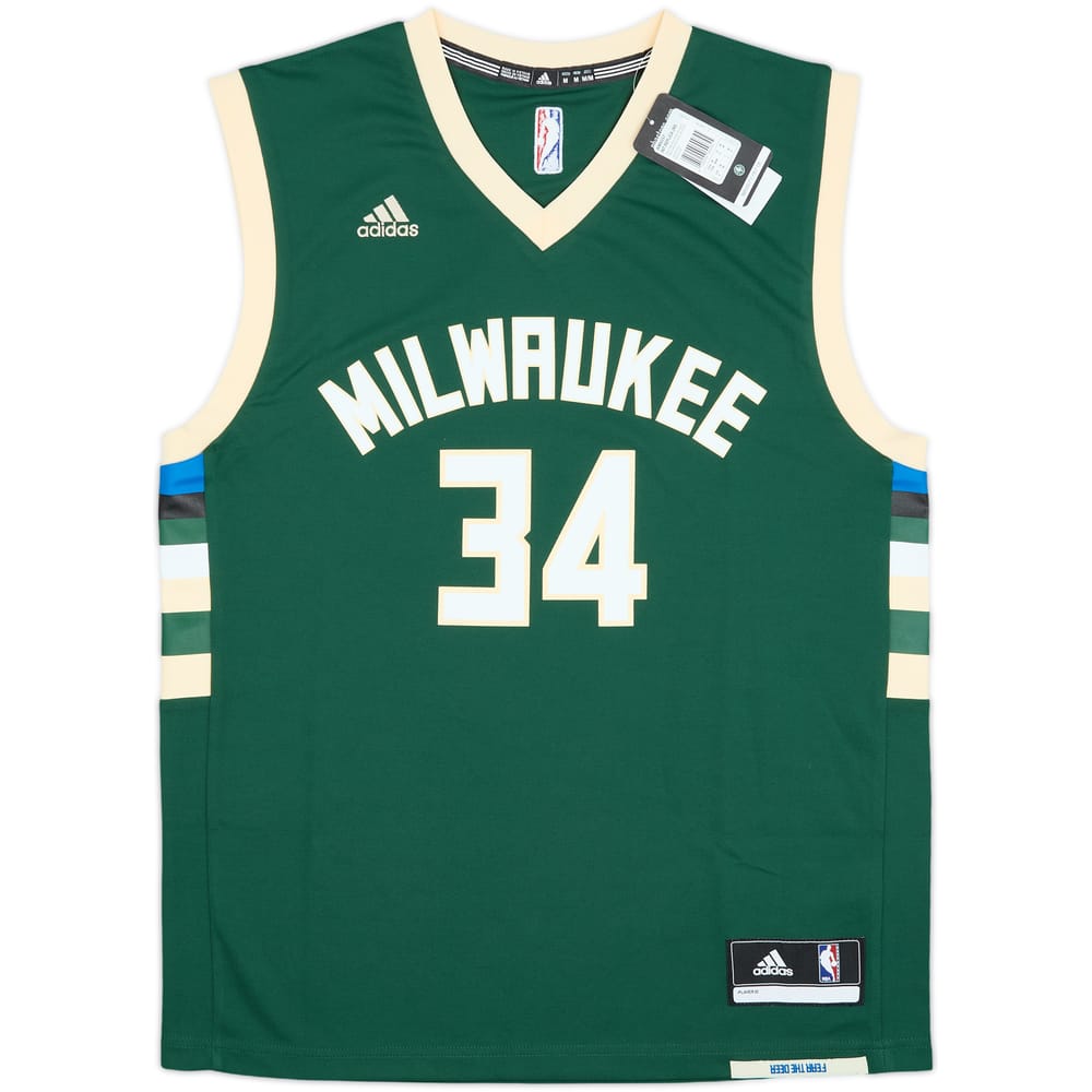 2015-17 Milwaukee Bucks Antetokounmpo #34 adidas Away Jersey (M)