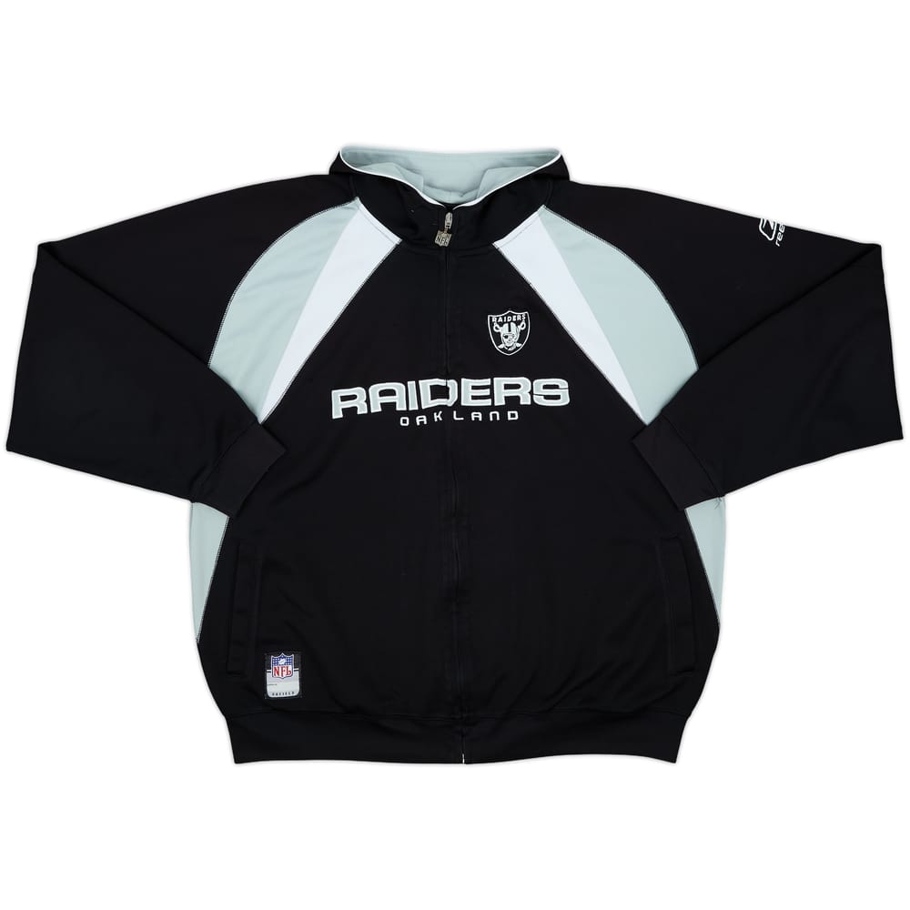 2002-04 Oakland Raiders Reebok Full-Zip Hooded Sweat Top - 8/10 - (XL)