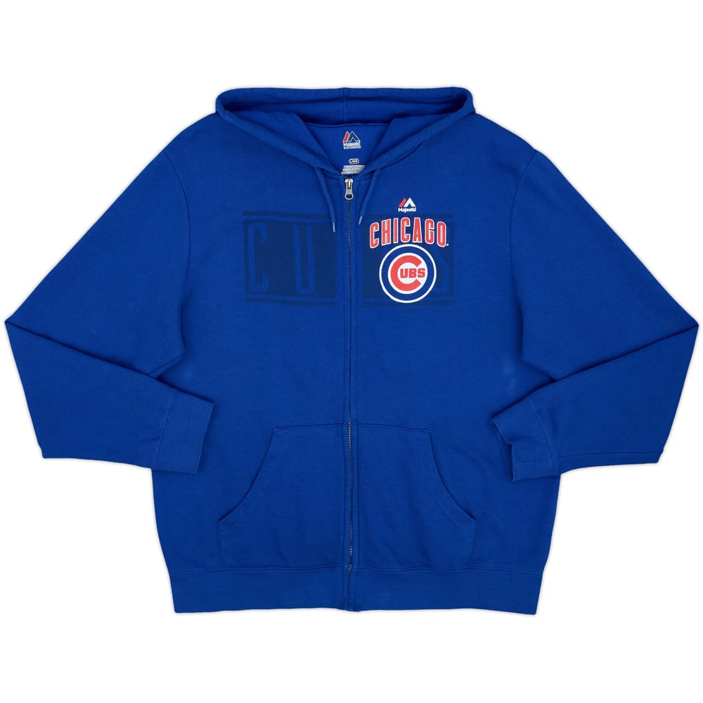 2016 Chicago Cubs Majestic Full Zip Hooded Sweat Top - 8/10 - (L)