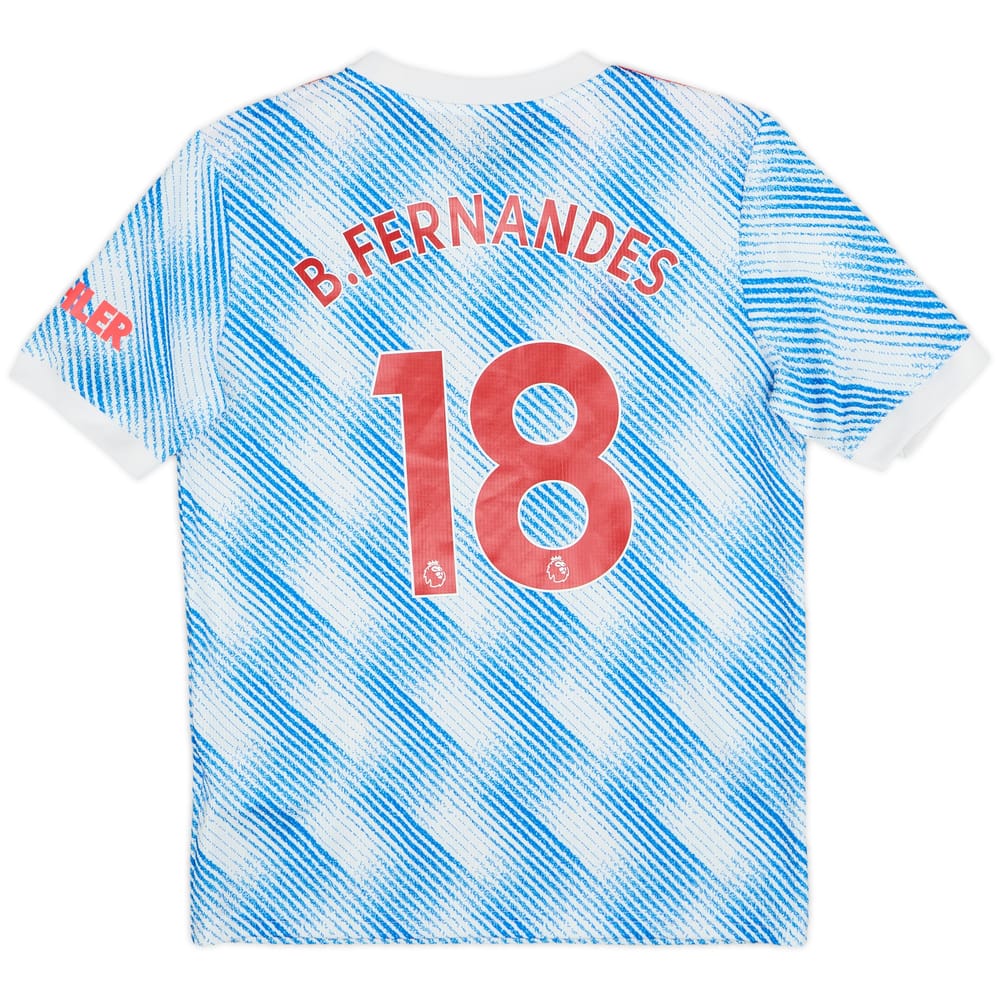 2021-22 Manchester United Away Shirt B.Fernandes #18 - 7/10 - (M.Boys)