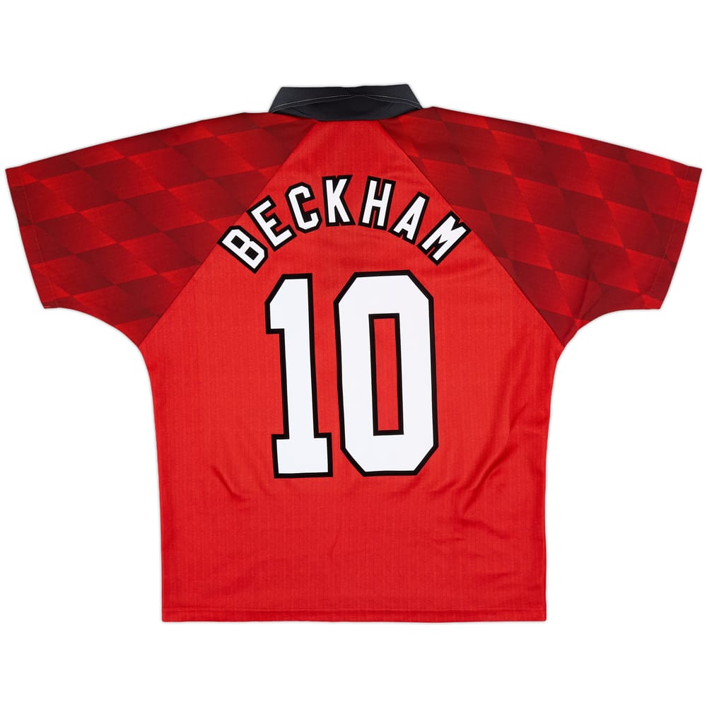 1996-98 Manchester United Home Shirt Beckham #10 - 9/10 - (Y)