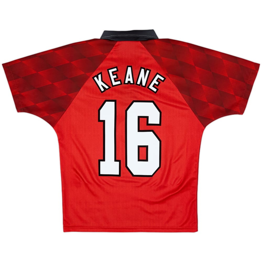 1996-98 Manchester United Home Shirt Keane #16 - 8/10 - (Y)