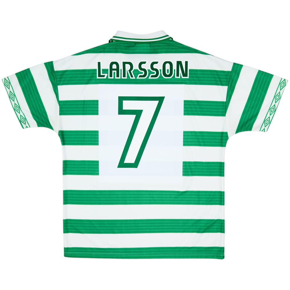 1997-99 Celtic Home Shirt Larsson #7 - 9/10 - (XL)