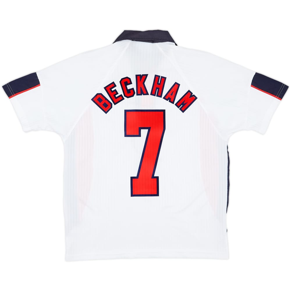 1997-99 England Home Shirt Beckham #7 - 8/10 - (Y)
