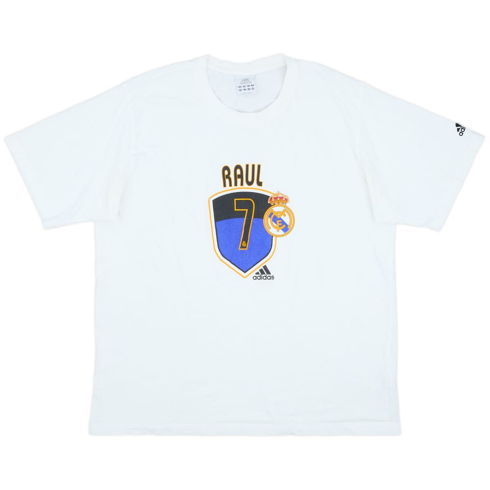 2003-04 Real Madrid adidas 'Raul #7' Cotton Tee - 8/10 - (XL)