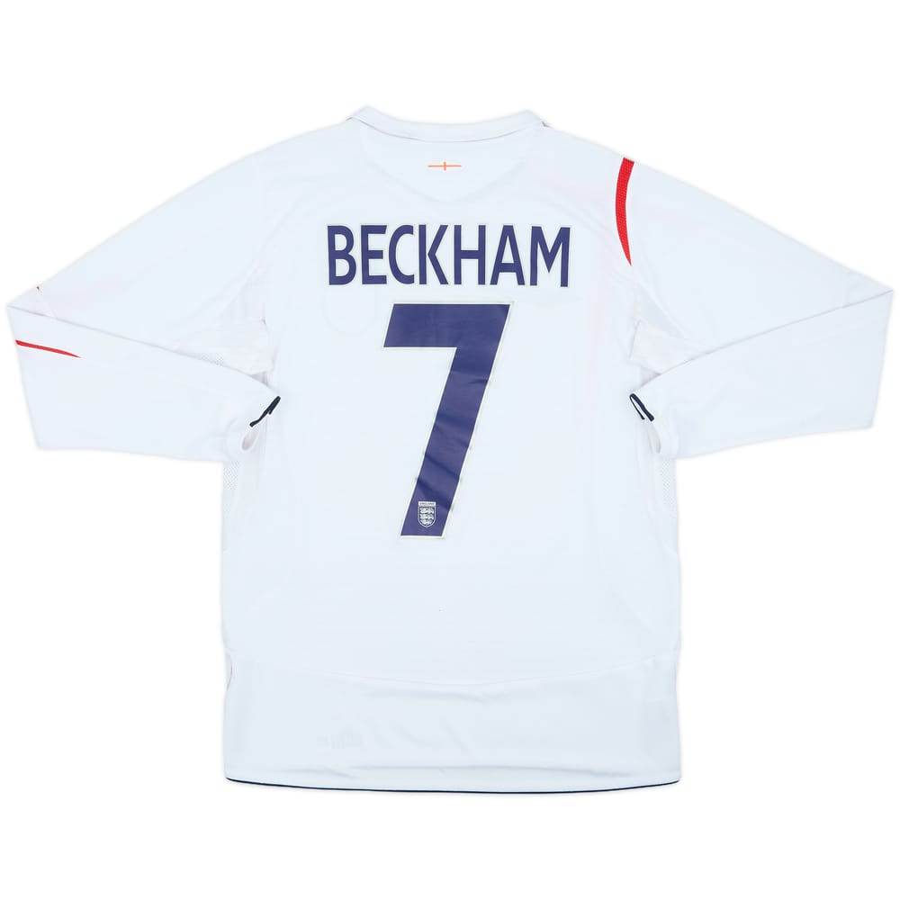 2005-07 England Home L/S Shirt Beckham #7