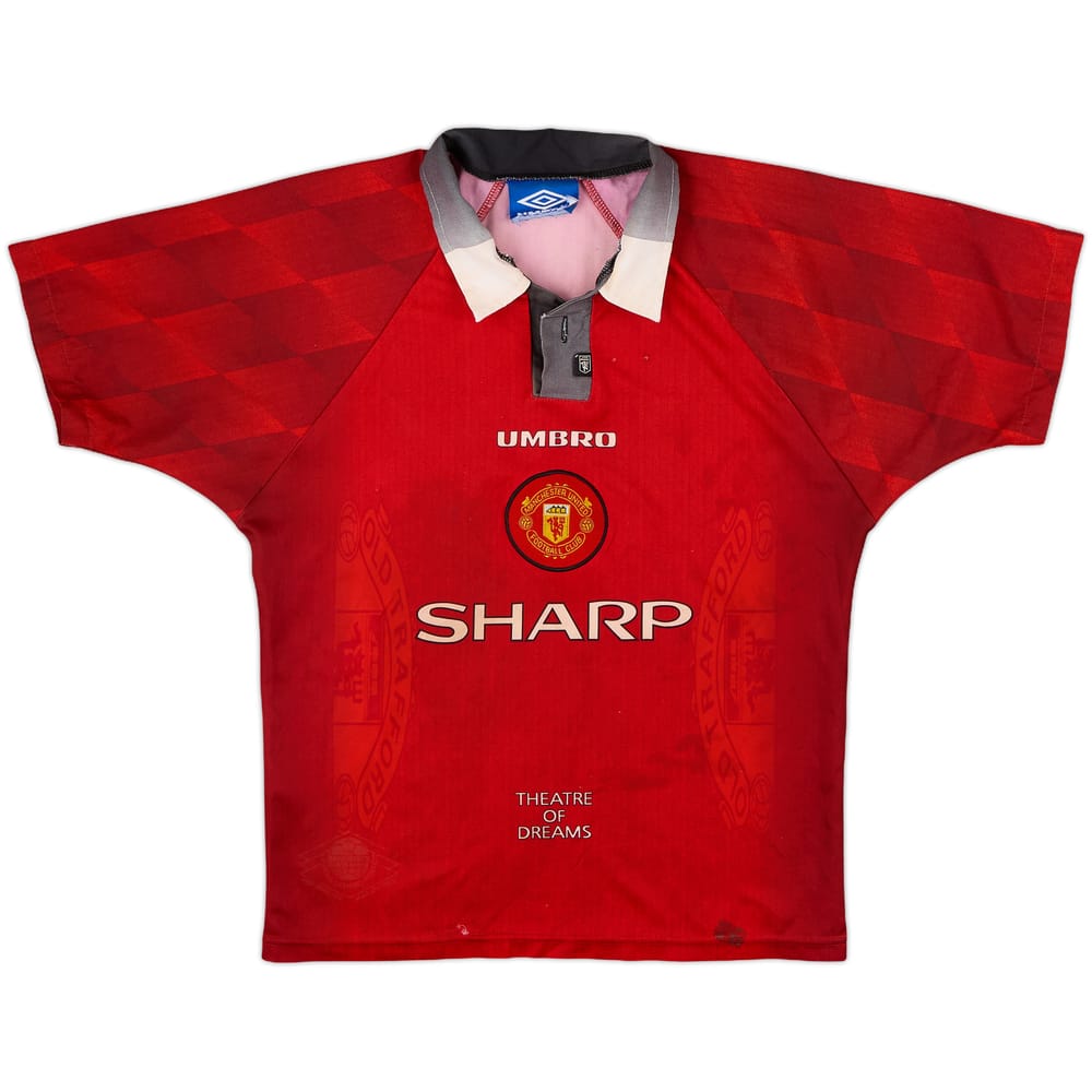 1996-98 Manchester United Home Shirt - 4/10 - (L.Boys)