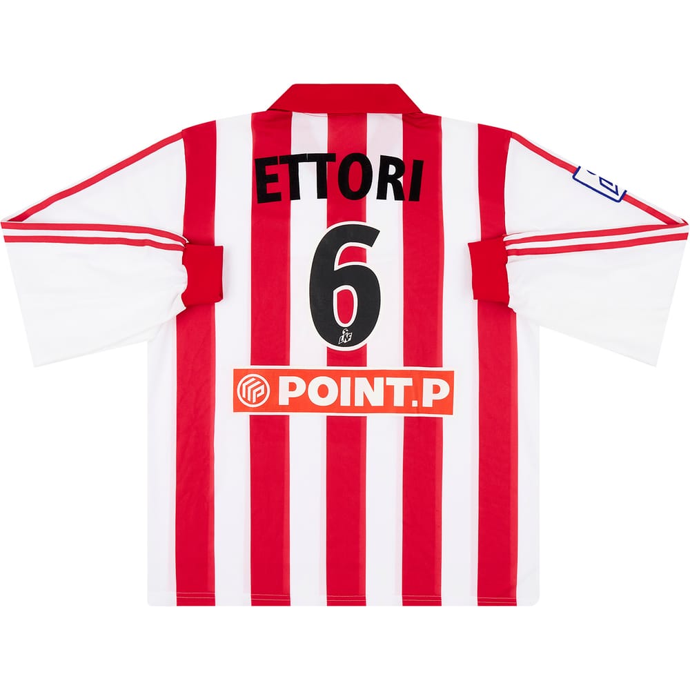 2000-01 AS Cannes Match Issue Coupe de la Ligue Home L/S Shirt Ettori #6