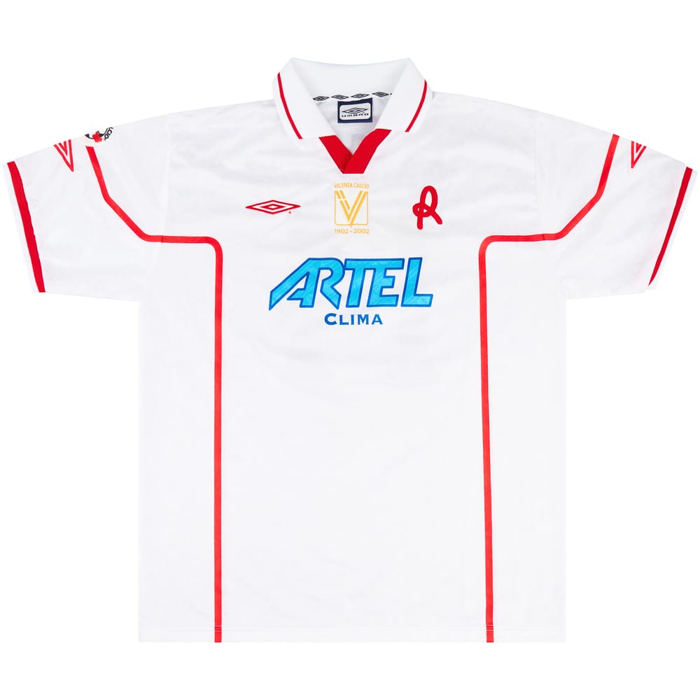 2001-02 Vicenza Match Issue Away Shirt Marcolini #14