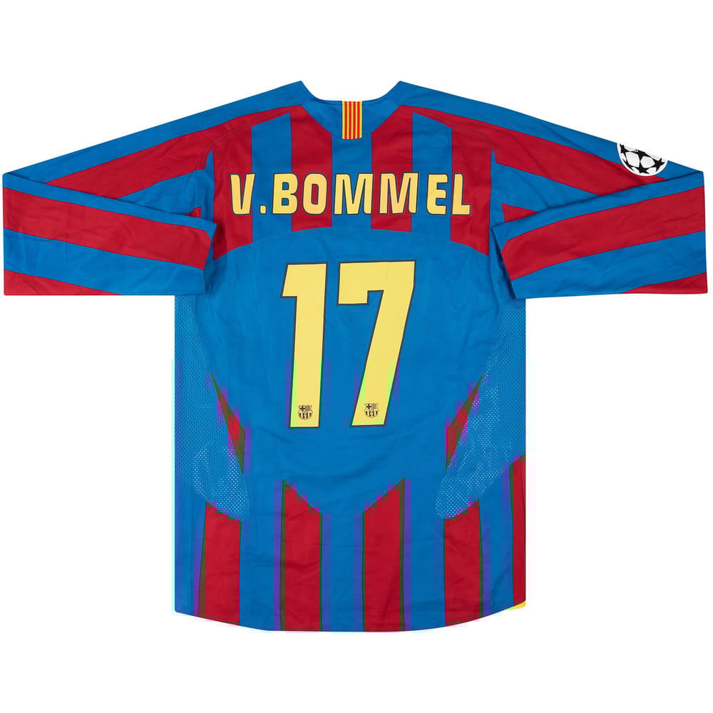 2005-06 Barcelona Match Issue Champions League Home L/S Shirt V.Bommel #17
