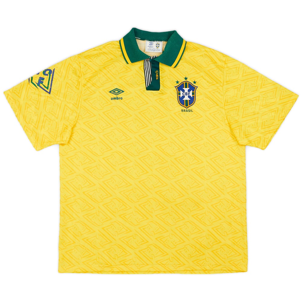 1991-93 Brazil Home Shirt - 7/10 - (XL)